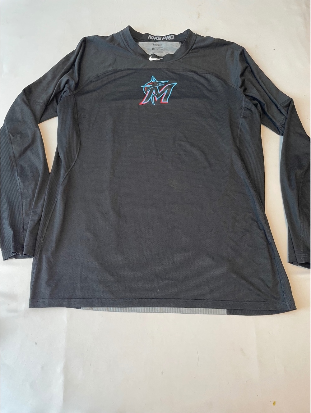Nike Pro Miami Marlins Long Sleeve Athletic Shirt XXL